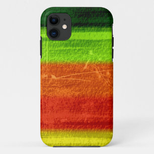Retro-grüne, Limon orange-gelbe Grunge Streifen Case-Mate iPhone Hülle