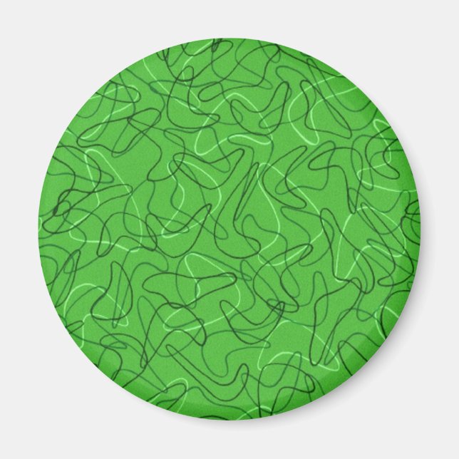 Retro grüner Bumerang Magnet (Vorne)