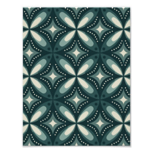 Retro grünes geometrisches Muster Fotodruck