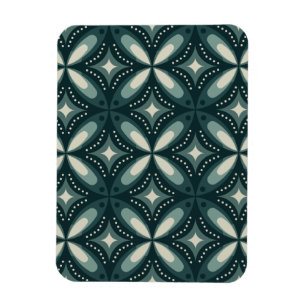 Retro grünes geometrisches Muster Magnet