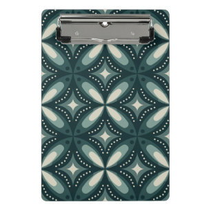 Retro grünes geometrisches Muster Mini Klemmbrett