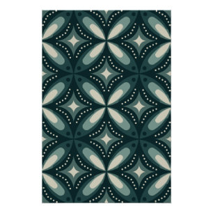 Retro grünes geometrisches Muster Poster
