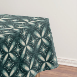 Retro grünes geometrisches Muster Tischdecke