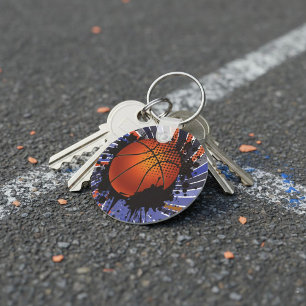 Retro-Grunge-Basketball-Abstrakte Urbane Sportarte Schlüsselanhänger