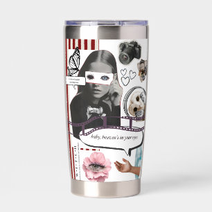 Retro-Grunge-Coquette-Ästhetik-Fotocollage Thermobecher