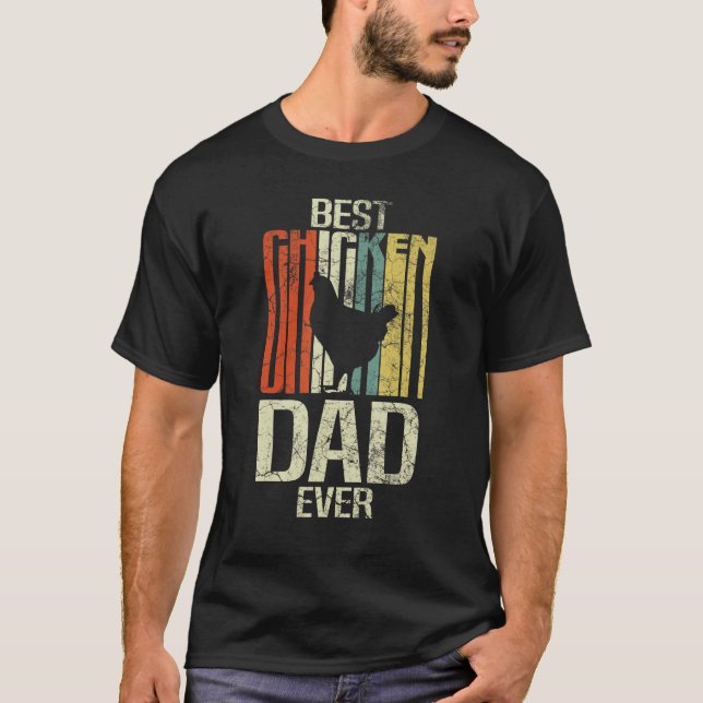 Retro grunge farmer best chicken dad ever T-Shirt (Vorderseite)