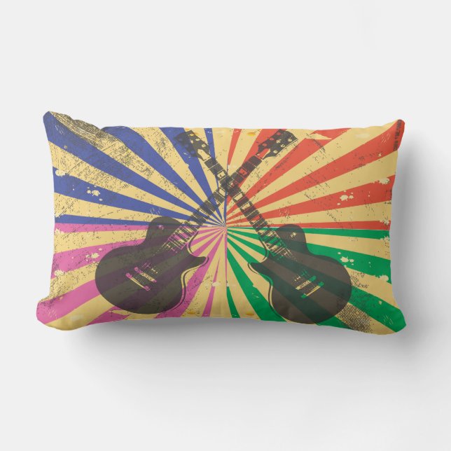 Retro Grunge-Gitarren auf Lendenkissen (Vorderseite)