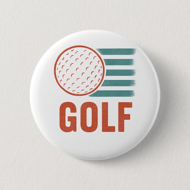 Retro Grunge Golf Button (Vorderseite)