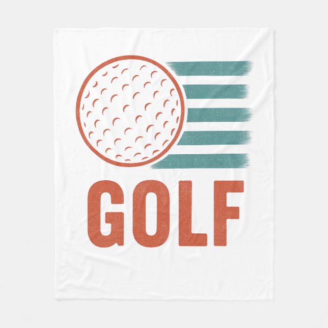 Retro Grunge Golf Fleecedecke (Vorderseite)