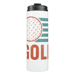 Retro Grunge Golf Thermosbecher
