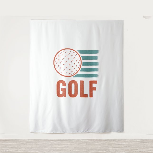 Retro Grunge Golf Wandteppich (Vorderseite)