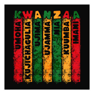 Retro Grunge Kwanzaa Principles Fotodruck