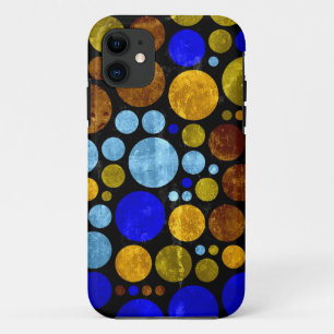 Retro Grunge Polka Dots   Yellow Blue Aqua title_seo2