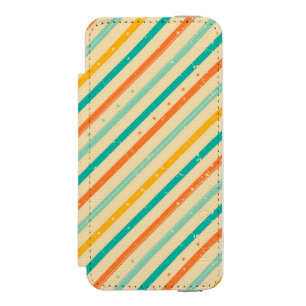 Retro-Grunge-Streifenmuster Incipio Watson™ iPhone 5 Geldbörsen Hülle