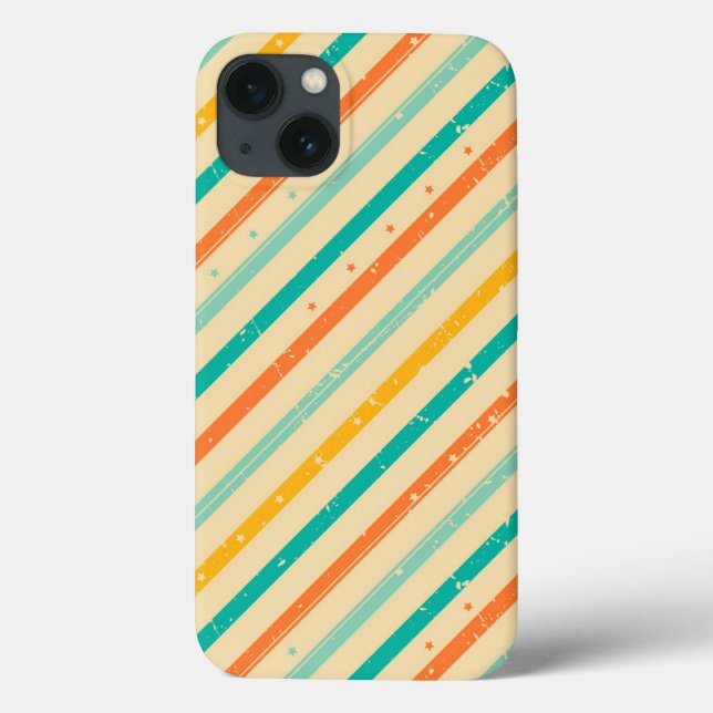 Retro Grunge Striped Pattern Case-Mate iPhone Hülle (Rückseite)