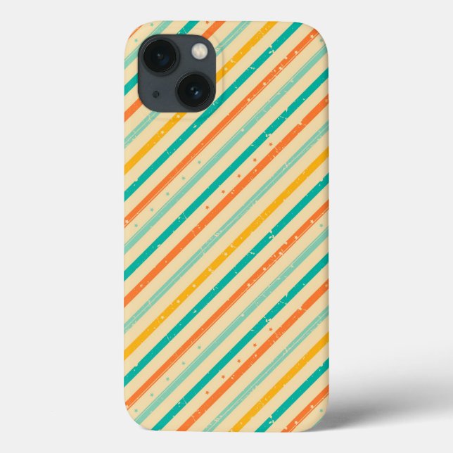 Retro Grunge Striped Pattern Case-Mate iPhone Hülle (Rückseite)