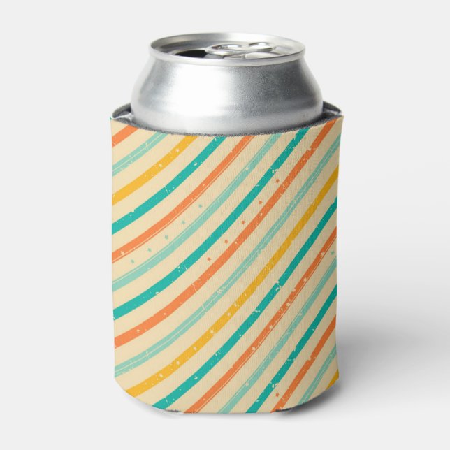 Retro Grunge Striped Pattern Dosenkühler (Kanne Vorderseite)