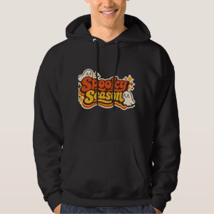 Retro Grusel-Saison Geist Halloween-Logo Hoodie