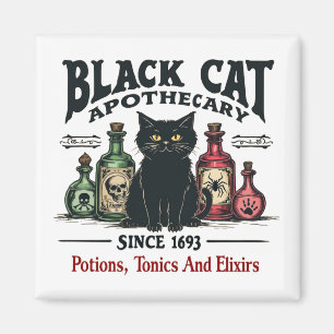 Retro Grusel Schwarzkatze Apotheke Hexen Wicca  Magnet