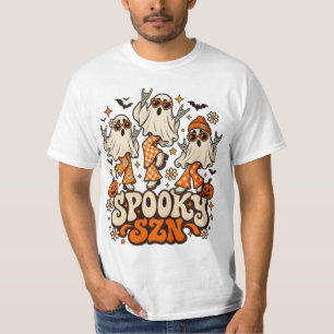 Retro Grusel SZN Geister   Groovy 70er Halloween D T-Shirt