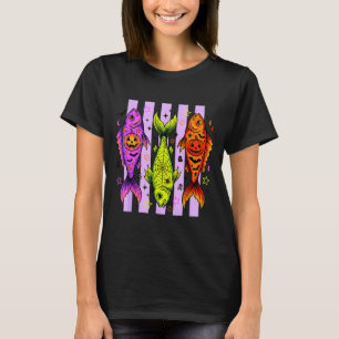 Retro gruseliger Fisch Halloween Kürbis Angler Ang T-Shirt