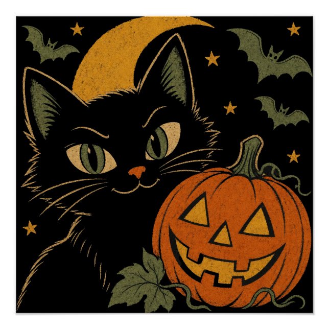 Retro Gruseliger Herbst Poster (Vorderseite)