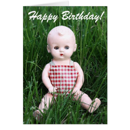 Retro gruseliges antikes Baby Little Boys - Puppe Karte