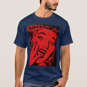 Retro Gruseliges Halloween-Schrei-Horror-Mädchen S T-Shirt