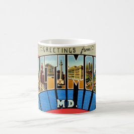 Retro-Gruß aus Baltimore Tasse