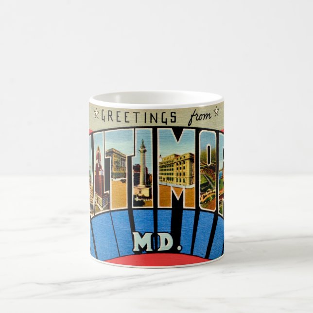 Retro-Gruß aus Baltimore Tasse (Mittel)