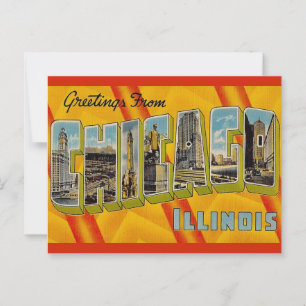 Retro-Gruß aus Chicago  Postkarte