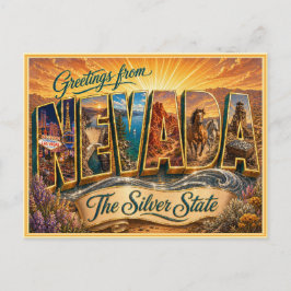 Retro-Gruß aus Nevada von einer Postkarte