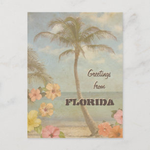 Retro-Grüße aus Florida (anpassbar) Postkarte