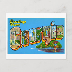 Retro-Grüße aus Georgia Postkarte