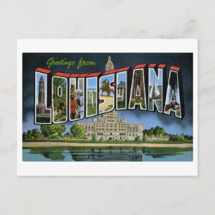Retro-Grüße aus Louisiana Postkarte