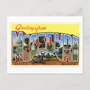 Retro-Grüße aus Missouri Postkarte