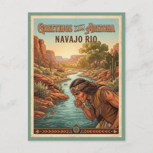 Retro-Grüße der amerikanischen Ureinwohner Arizona Postkarte