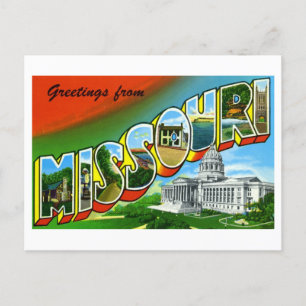 Retro Grußkarten aus Missouri Postkarte