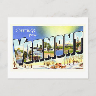 Retro Grußkarten aus Vermont Postkarte