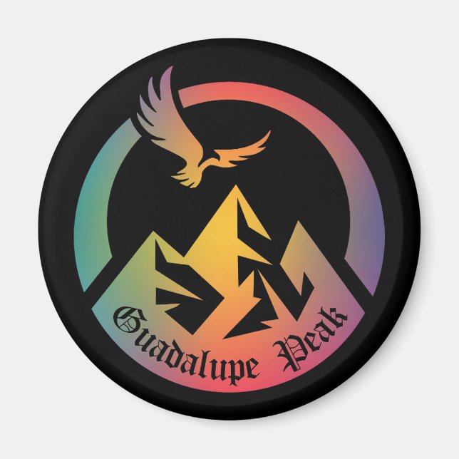 Retro Guadalupe Peak Wandern Sonnenuntergang T - S Magnet (Vorne)