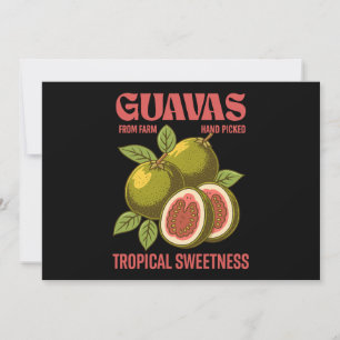 Retro Guavas Fruit Kommerzielle Grafik Art Stil Einladung
