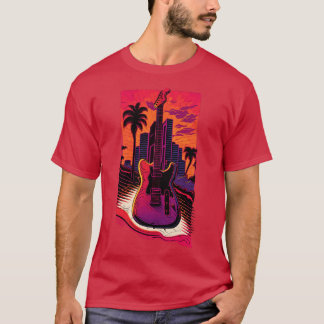 Retro Guitar Gift Guitarist Rock Konzertfestival T-Shirt