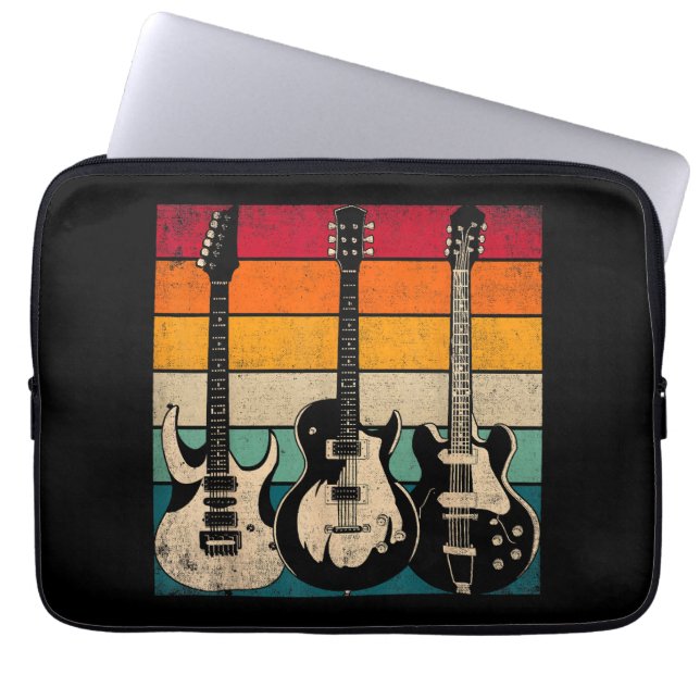 Retro Guitar Laptopschutzhülle (Vorderseite)