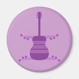 Retro Guitar Magnet, Lila Magnet