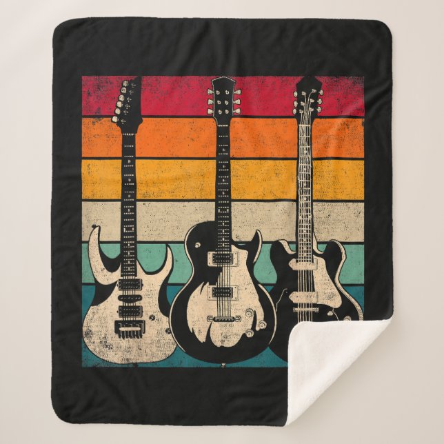 Retro Guitar Sherpadecke (Vorderseite)
