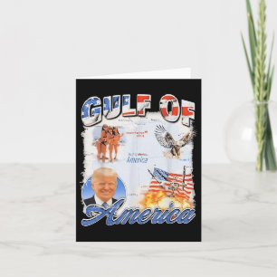 Retro Gulf of US America 2025 American Flag Eagle Karte