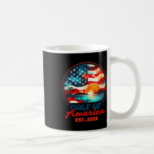 Retro Gulf of US America 2025 American Flag Golf Kaffeetasse