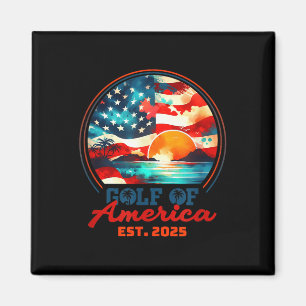 Retro Gulf of US America 2025 American Flag Golf Magnet