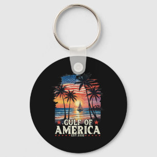 Retro Gulf of US America 2025 American Flag Golf Schlüsselanhänger