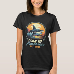 Retro Gulf of US America 2025 American Flag Golf T-Shirt